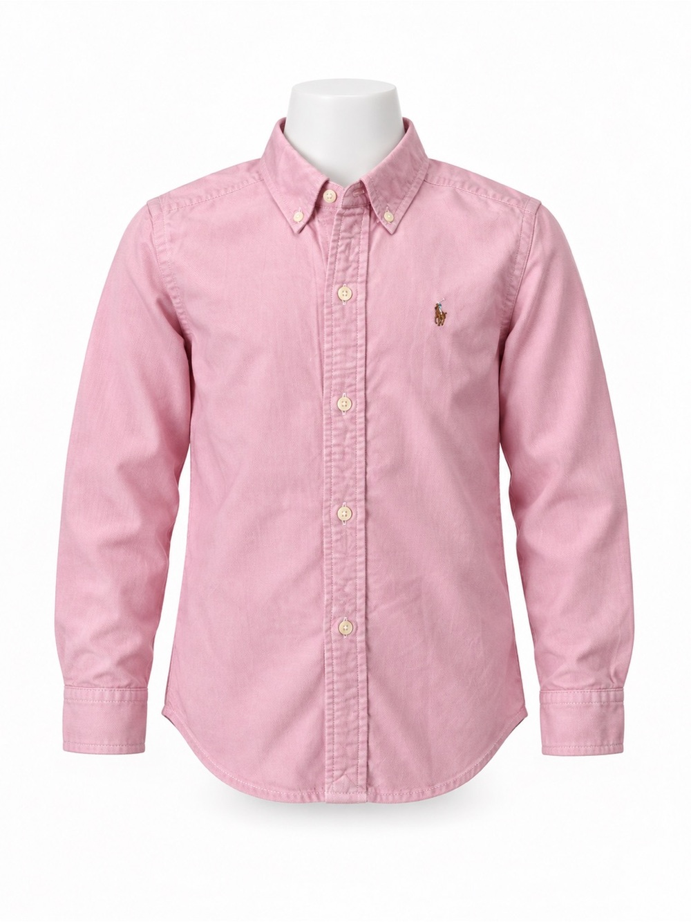 Polo Ralph Lauren Boys M 10-12 Pink Oxford Shirt Long Sleeve Button Down Cotton